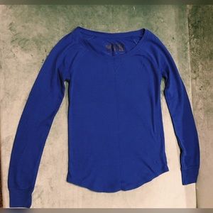 PINK Royal Blue Waffle Knit Long Sleeve